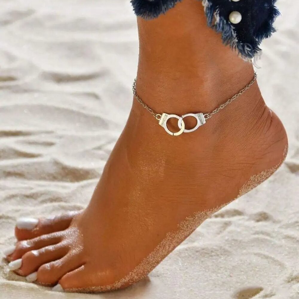 Silver Handcuff Freedom Anklet Ankle Bracelet
